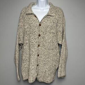 VTG Structure Silk Blend Grandaacore Quiet Luxury Button‎ Up Sweater Womens Sz M